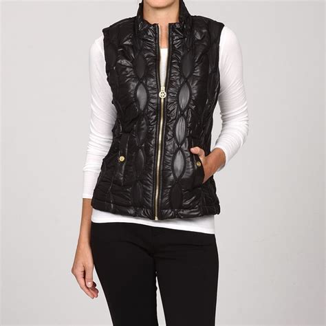 michael kors puffer vest black|Michael Kors down vest women.